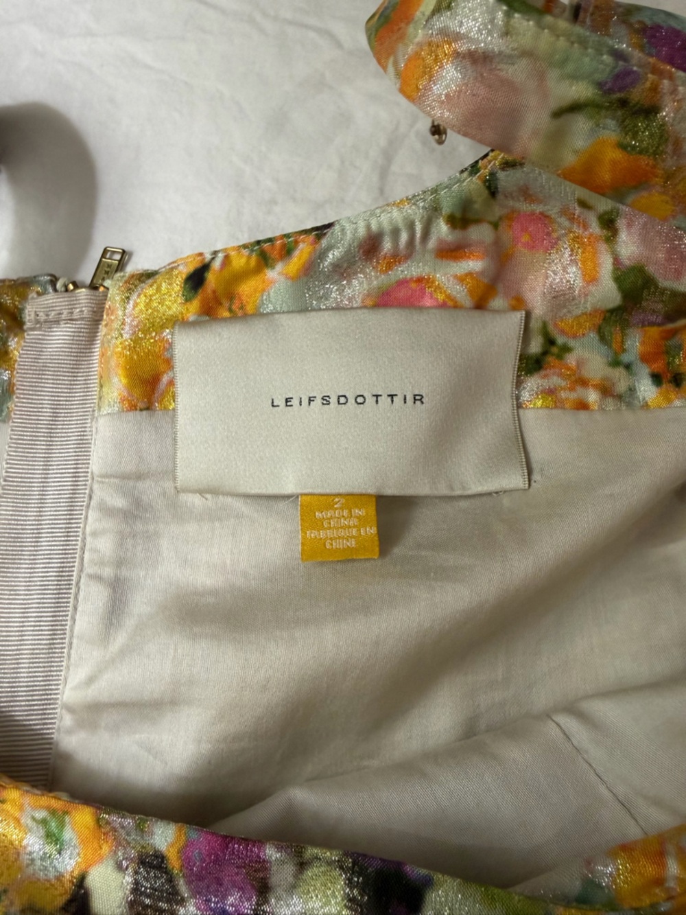 LEIFSDOTTIR ANTHROPOLOGIE‎ Aurelian Brocade Dress Metallic Floral 2 - Picture 7 of 14